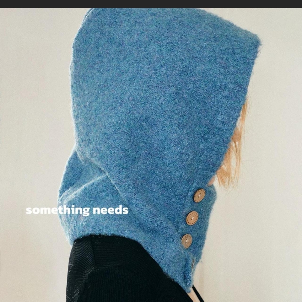 Blue Balaclava With Buttons